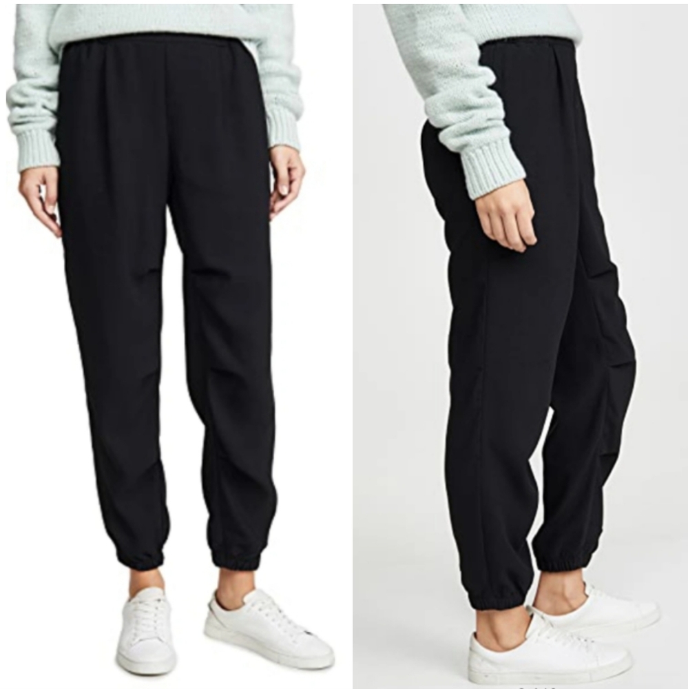 Joie Hedia black pull on crepe jogger ankle pants with pockets shopbop size S